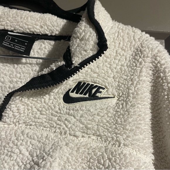 Nike Sportswear Quarter Zip Fleece Sherpa Cropped Sweater Sz Large Retro 90s - Picture 5 of 12